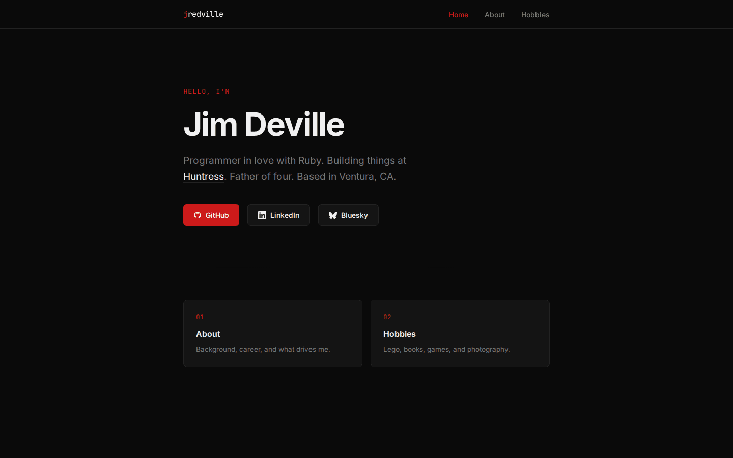Screenshot of jredville.com